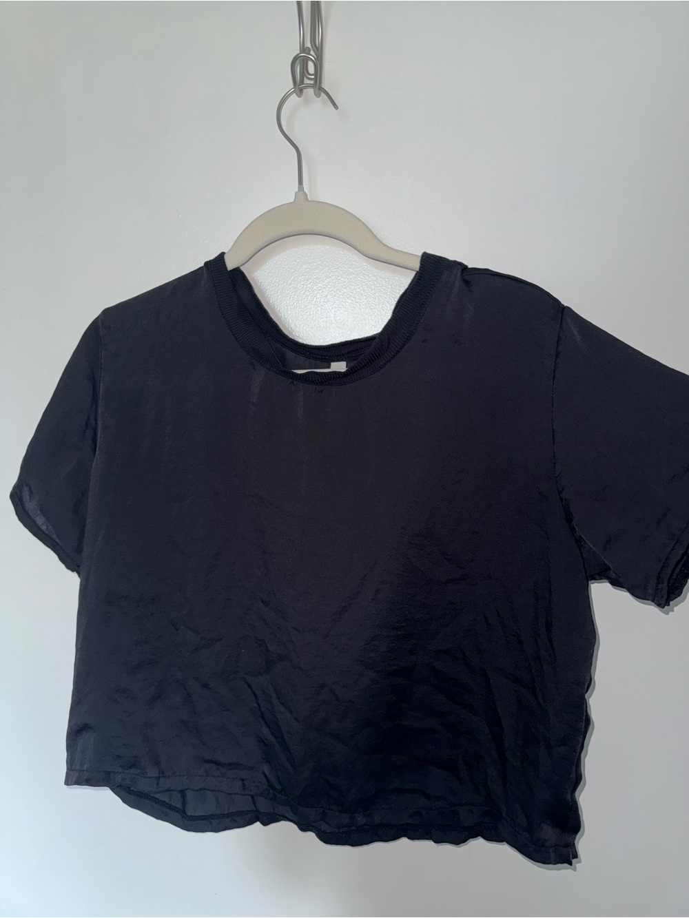 Lively Washable Matte Satin Tee: Jet Black